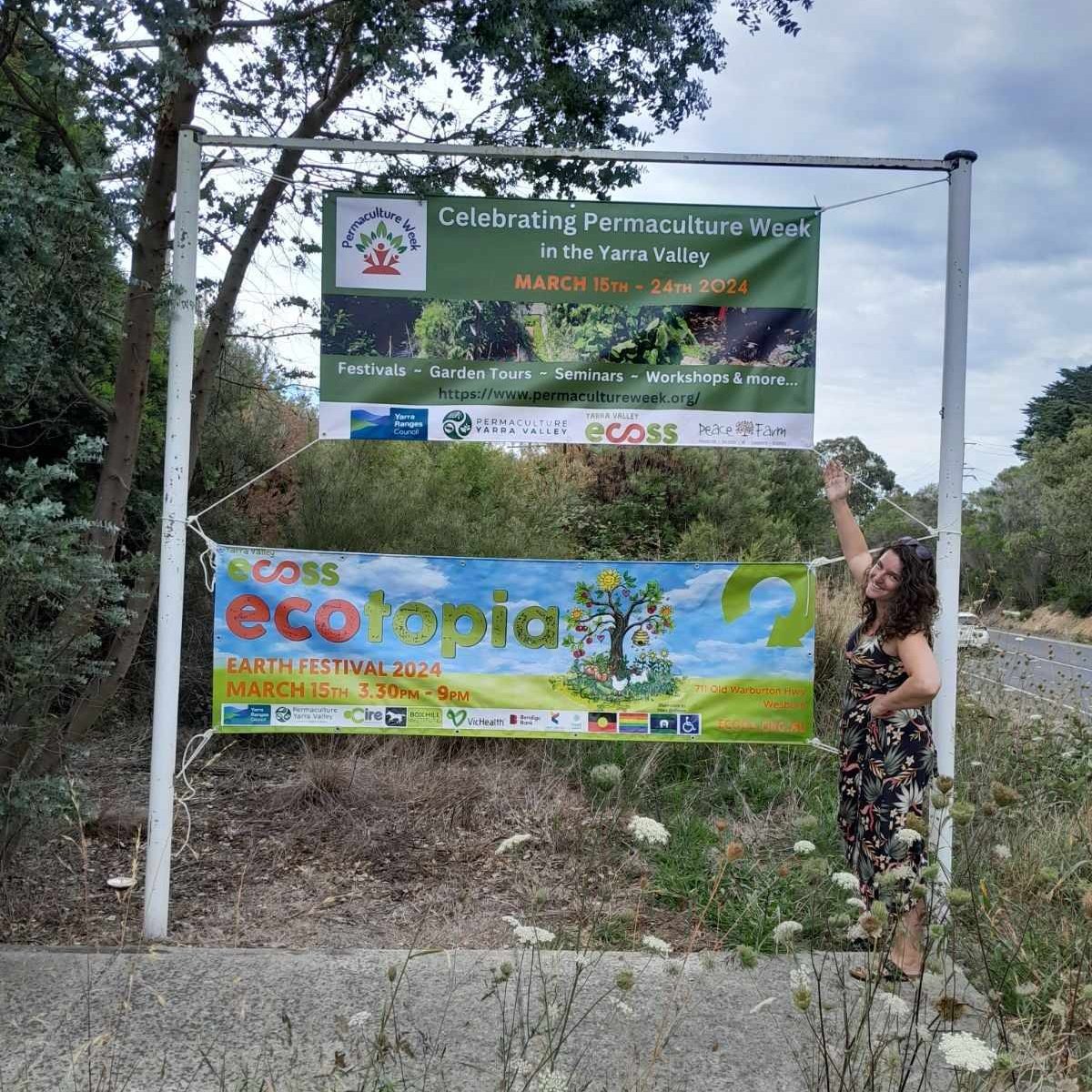 Permaculture Culture Week Banners on Warby Hwy