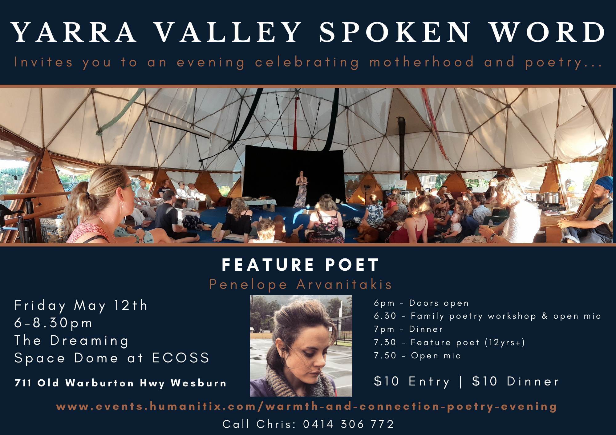 Yarra Valley Spoken Word May Motherhood Penelope Flyer